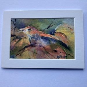 HOST PICK “Birdwatcher” Watercolor Reproduction 4 inches x 6 inches